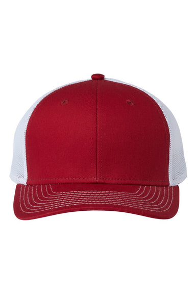 The Game GB452E Mens Everyday Trucker Hat Cardinal Red/White Flat Front