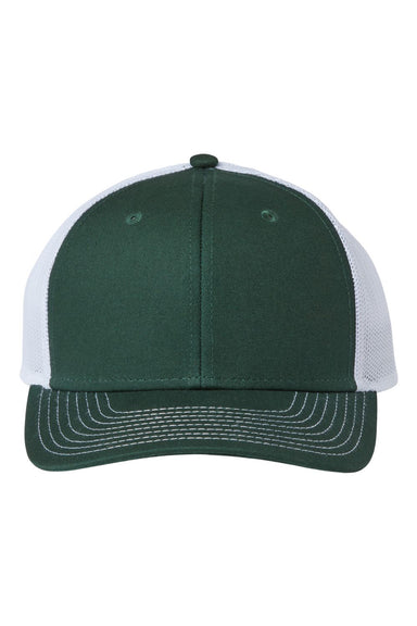 The Game GB452E Mens Everyday Trucker Hat Dark Green/White Flat Front