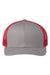 The Game GB452E Mens Everyday Trucker Hat Grey/Red Flat Front