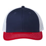 The Game Hats Mens Everyday Snapback Trucker Hat - Navy Blue/Red/White