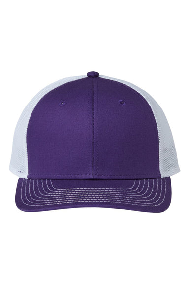 The Game GB452E Mens Everyday Trucker Hat Purple/White Flat Front