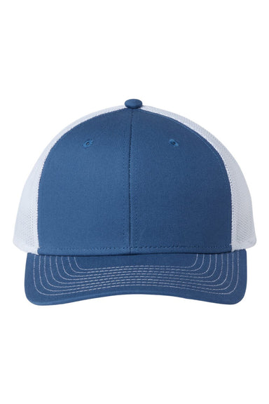 The Game GB452E Mens Everyday Trucker Hat Sea Blue/White Flat Front