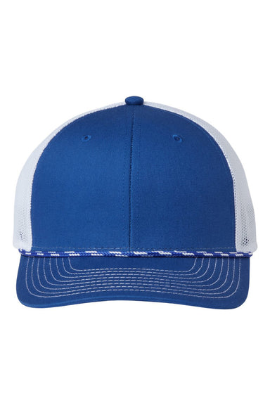 The Game GB452R Mens Everyday Rope Trucker Hat Royal Blue/White Flat Front