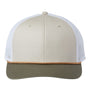 The Game Mens Everyday Rope Snapback Trucker Hat - Stone/Light Olive Green/White - NEW