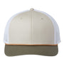 The Game Hats Mens Everyday Rope Snapback Trucker Hat - Stone/Light Olive Green/White