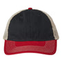 The Game Mens Soft Snapback Trucker Hat - Black/Vintage Red/Khaki - NEW