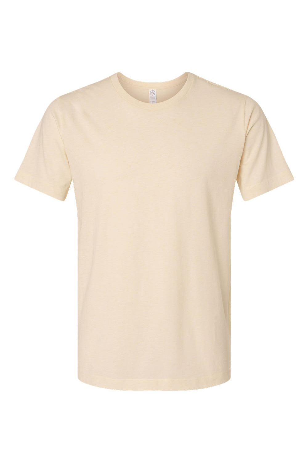 Alternative 1270 Mens Botanical Dye Short Sleeve Crewneck T-Shirt Heather Pale Turmeric Yellow Flat Front