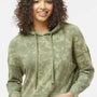 Alternative Womens Eco Washed Hooded Sweatshirt Hoodie - Olive Tonal Tie Dye - NEW