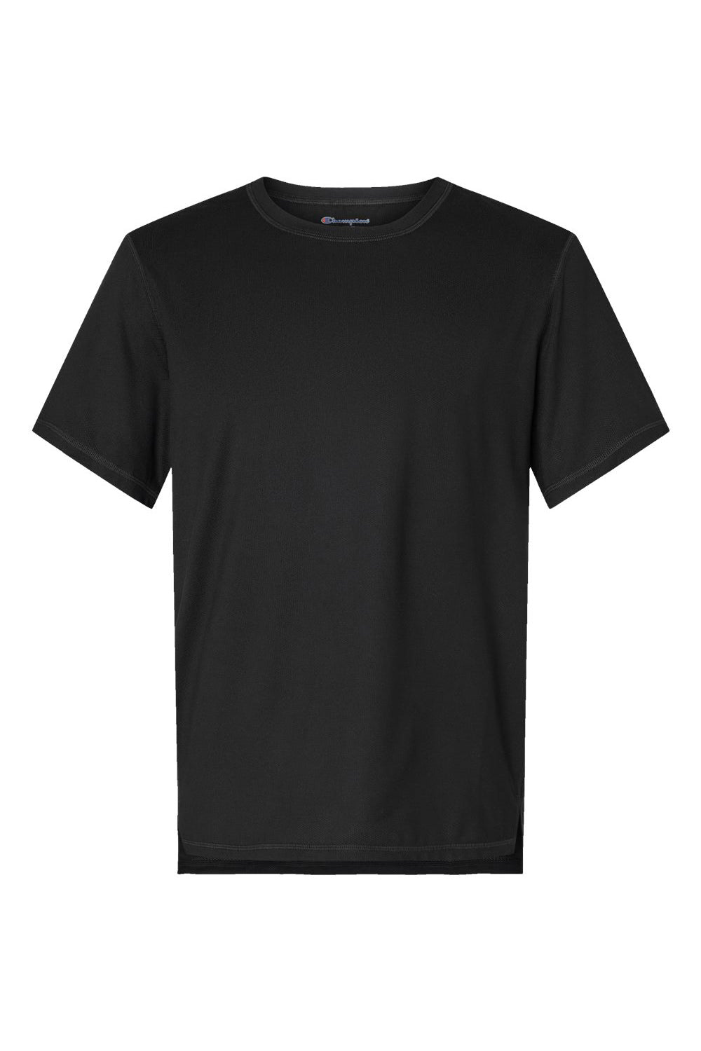 Champion CHP160 Mens Sport Short Sleeve Crewneck T-Shirt Black Flat Front