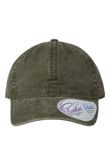 Infinity Her CASSIE Womens Pigment Dyed Hat Olive Green/Camo Flat Front