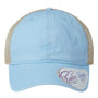 Infinity Her Womens Washed Mesh Back Moisture Wicking Snapback Hat - Cashmere Blue/Floral - NEW
