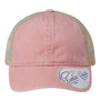 Infinity Her Womens Washed Mesh Back Moisture Wicking Snapback Hat - Dusty Pink/Floral - NEW