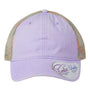 Infinity Her Hats Womens Washed Mesh Back Moisture Wicking Snapback Hat - Lavender Purple/Stripes