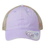Infinity Her Womens Washed Mesh Back Moisture Wicking Snapback Hat - Lavender Purple/Stripes - NEW