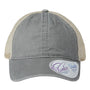 Infinity Her Womens Washed Mesh Back Moisture Wicking Snapback Hat - Light Grey/Polka Dots - NEW