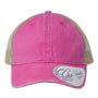 Infinity Her Hats Womens Washed Mesh Back Moisture Wicking Snapback Hat - Rose Pink/Polka Dots
