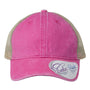 Infinity Her Womens Washed Mesh Back Moisture Wicking Snapback Hat - Rose Pink/Polka Dots - NEW