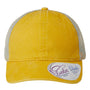 Infinity Her Womens Washed Mesh Back Moisture Wicking Snapback Hat - Sunset Yellow/Polka Dots - NEW