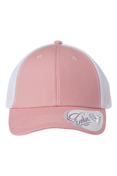 Infinity Her CHARLIE Womens Modern Trucker Hat Dusty Rose Pink/White Flat Front