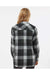 Burnside 5215 Womens Boyfriend Flannel Long Sleeve Button Down Shirt Black/Grey Model Back