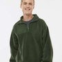 Burnside Mens Polar Fleece 1/4 Zip Sweatshirt - Army Green - NEW