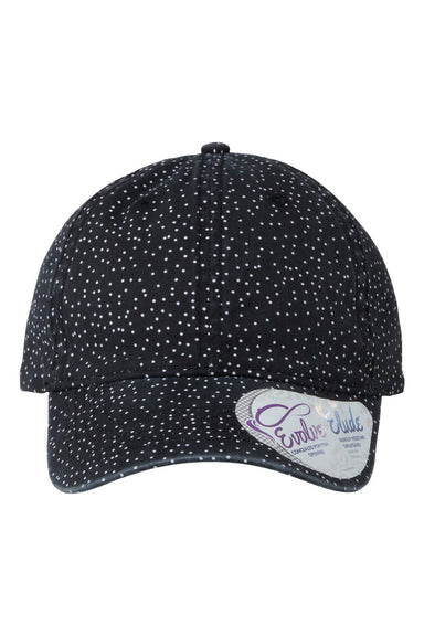 Infinity Her HATTIE Womens Garment Washed Fashion Print Hat Black/White Polka Dots Flat Front