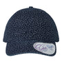 Infinity Her Hats Womens Garment Washed Fashion Print Moisture Wicking Adjustable Hat - Navy Blue/White Polka Dots - Closeout
