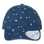 Infinity Her Womens Garment Washed Fashion Print Moisture Wicking Adjustable Hat - Navy Blue/White Stars - NEW