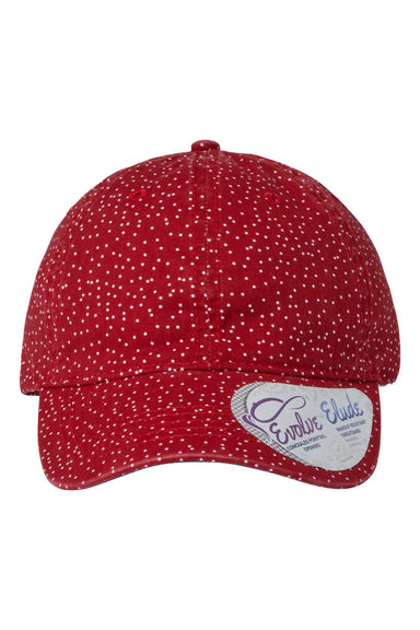 Infinity Her HATTIE Womens Garment Washed Fashion Print Hat Red/White Polka Dots Flat Front