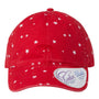 Infinity Her Hats Womens Garment Washed Fashion Print Moisture Wicking Adjustable Hat - Red/White Stars