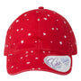 Infinity Her Womens Garment Washed Fashion Print Moisture Wicking Adjustable Hat - Red/White Stars - NEW