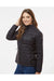 Burnside 5713 Womens Element Full Zip Puffer Jacket Black Model Side