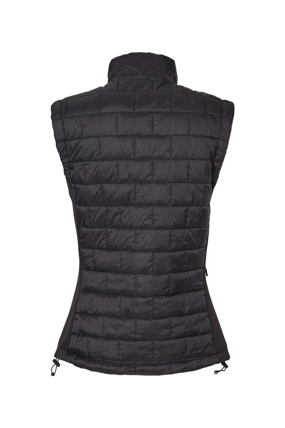 Burnside 5703 Womens Element Full Zip Puffer Vest Black Flat Back