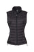 Burnside 5703 Womens Element Full Zip Puffer Vest Black Flat Front