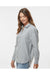 Burnside 5215 Womens Boyfriend Flannel Long Sleeve Button Down Shirt Grey/White Model Side
