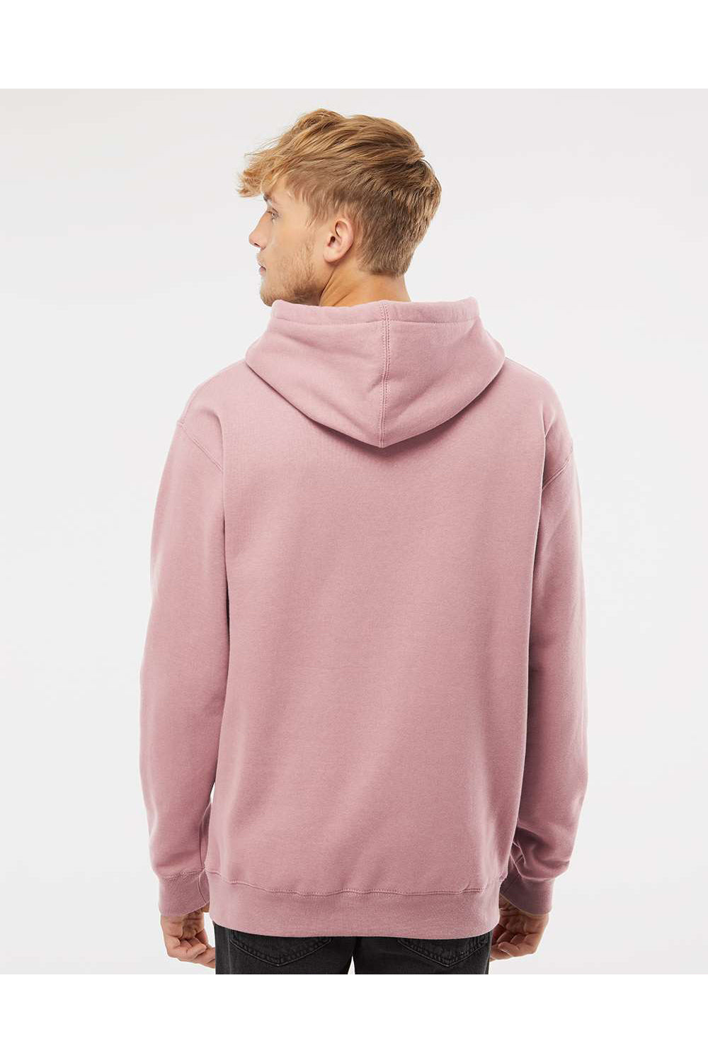 Independent Trading Co. IND4000 Mens Hooded Sweatshirt Hoodie Dusty Pink Model Back