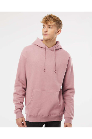 Independent Trading Co. IND4000 Mens Hooded Sweatshirt Hoodie Dusty Pink Model Front