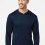 Paragon Mens Bahama Performance Moisture Wicking Long Sleeve Hooded T-Shirt Hoodie - Navy Blue