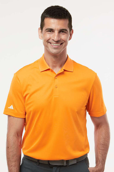 Adidas A430 Mens Basic Short Sleeve Polo Shirt Bright Orange Model Front