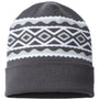 Cap America Hats Unisex USA Made Diamond Cuffed Beanie - Iron Grey/White - Closeout