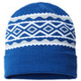 Cap America Hats Unisex USA Made Diamond Cuffed Beanie - True Royal Blue/Silver Grey - Closeout