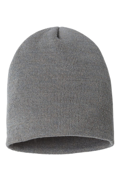 Cap America SKN28 Mens USA Made Sustainable Beanie Grey Flat Front