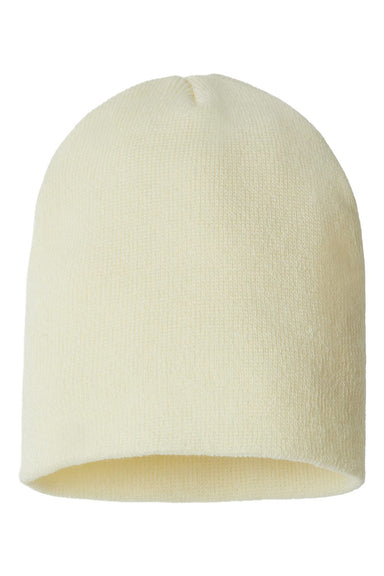 Cap America SKN28 Mens USA Made Sustainable Beanie Ivory Flat Front