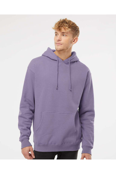 Independent Trading Co. IND4000 Mens Hooded Sweatshirt Hoodie Plum Purple Model Front