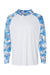 Paragon 240 Mens Tortuga Extreme Performance Long Sleeve Hooded T-Shirt Hoodie White/Blue Mist Camo Flat Front