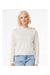 Bella + Canvas 7519 Womens Classic Hooded Sweatshirt Hoodie Vintage White Model Front