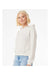 Bella + Canvas 7519 Womens Classic Hooded Sweatshirt Hoodie Vintage White Model Side