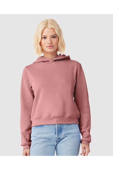 Bella + Canvas 7519 Womens Classic Hooded Sweatshirt Hoodie Mauve Model Front