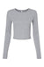 Bella + Canvas 1501 Womens Micro Rib Long Sleeve Crewneck T-Shirt Heather Grey Flat Front