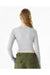 Bella + Canvas 1501 Womens Micro Rib Long Sleeve Crewneck T-Shirt Heather Grey Model Back